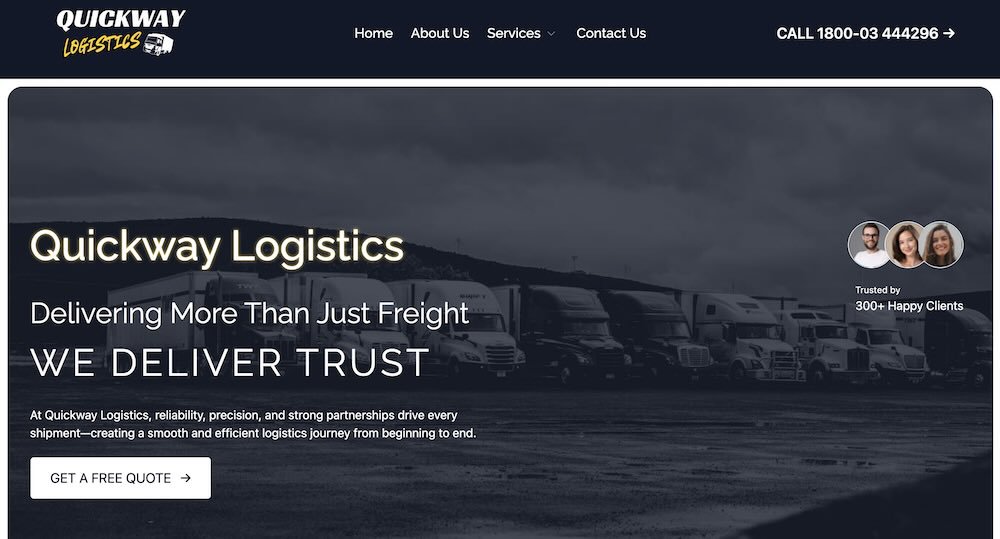 QW Logistics WordPress Tailwind website by LAMPP Brampton web design company